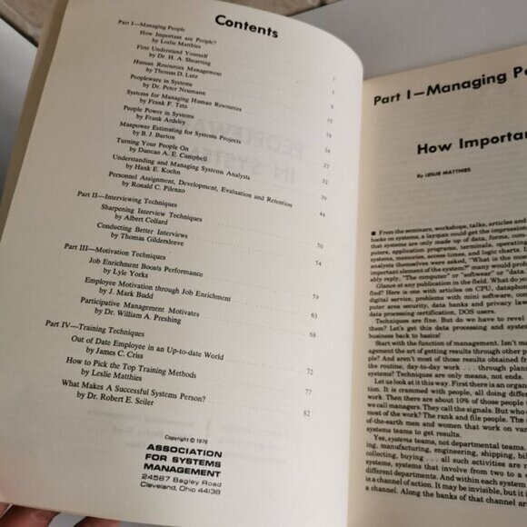 1976 Peopleware in Systems Book Vintage DAMAGED HR People Management ASM - Picture 5 of 8
